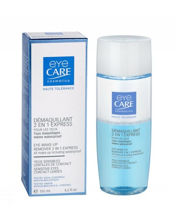 Cette solution démaquillante biphasique, démaquille tous les types de maquillage, même waterproof et est formulée pour les femmes aux yeux sensibles, porteuses de lentilles de contact ou allergiques. Parfaitement adaptée à la physiologie de l'œil, elle élimine instantanément et en douceur le maquillage waterproof. 150 ML.