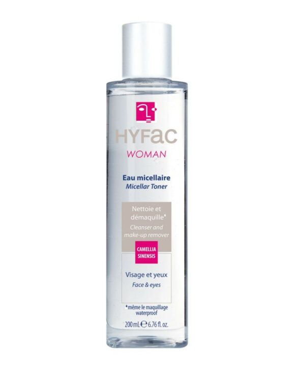 L’hygiène de la peau du visage est essentielle pour les peaux à imperfections. L’eau micellaire Hyfac Woman permet un nettoyage en douceur. Ses extraits de camelia sinensis réveillent l’éclat du teint. Avec ses discrètes petites notes florales, son utilisation matin et soir devient un pur rituel de bonheur. Eclaircit le teint grâce aux extraits de camelia sinensis Nettoie et démaquille même le maquillage waterproof Hypoallergénique, convient aux peaux sensibles