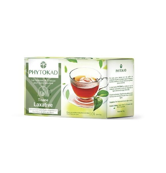 La Tisane Laxative Phytokad est recommandée en cas de constipation occasionnelle (lors de changement de régime alimentaire, de voyage, d’alitement). Composée exclusivement d'ingrédients de qualité, 100% naturelles, qui sont reconnus par leur actions laxative et aide à trouver un transit régulier.