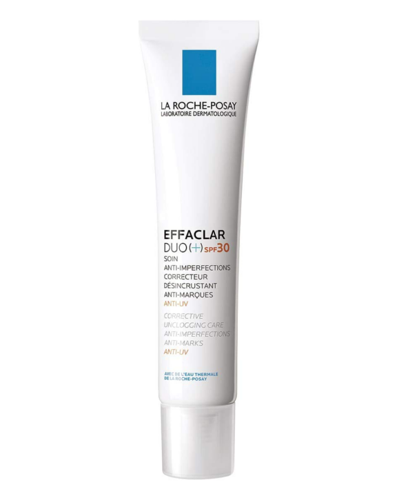 la Roche-Posay Effaclar Duo (+) SPF30 40ml est un soin anti-imperfections spécialement conçu pour les peaux grasses sujettes aux imperfections. Enrichi en acide salicylique et en niacinamide, ce produit aide à réduire les imperfections, à lisser la peau et à réguler l'excès de sébum. Cette crème visage légère et non grasse offre une protection solaire SPF 30 pour protéger la peau des effets nocifs des rayons UV. Elle prévient ainsi le risque de marques pigmentaires liées à l'exposition au soleil, tout en hydratant la peau en profondeur. La Roche-Posay Effaclar Duo+ SPF30 est formulé sans paraben et non comédogène, pour une tolérance optimale même sur les peaux sensibles. Sa texture fluide pénètre rapidement sans laisser de film gras, pour une sensation de confort immédiat.