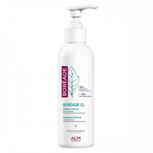 ACM BORÉADE CL CRÈME LAVANTE  a été conçue pour les peaux à problèmes, par exemple les peaux grasses, mixtes et à problèmes sujettes aux imperfections telles que les petits boutons et les comédons. Grâce à ses propriétés nettoyantes douces, BORÉADE CL Crème Lavante nettoie en douceur sans dessécher la peau ni enlever les huiles naturelles dont tu as besoin pour avoir une peau saine et agréable au toucher. boreade crème lavante visage contrôle la production de sébum de la peau, régule l'excès de sébum et prévient l'apparition d'imperfections grâce à son complexe S.M.A. (Séborégulateur, Matifiant, Antibactérien) : 5 alpha avocuta, Gluconate de Zinc, Capryloyl Glycine. Sa formule ultra-douce respecte l'équilibre ph de la peau, apaise et apporte un confort immédiat.
