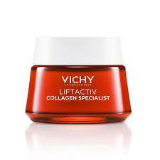 Le soin anti-âge Liftactiv Collagen specialist des laboratoires Vichy est une crème de jour formulée pour agir sur les signes du vieillissement cutané lié à la baisse de production du collagène par notre organisme. Son action cible les rides, le relâchement de la peau, le manque de fermeté, le teint terne et les marques pigmentaires.   