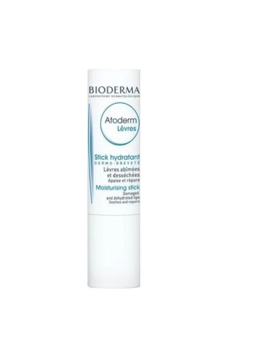 Bioderma Atoderm Stick Hydratant répare et protège les lèvres sèches. Traits: Le beurre de karité, ingrédient hautement nutritif, répare biologiquement et régénère les lèvres sèches et abîmées. L'extrait laminaire a une action calmante immédiate. Texture lisse, spécialement développée pour les lèvres sensibles. &nbsp;