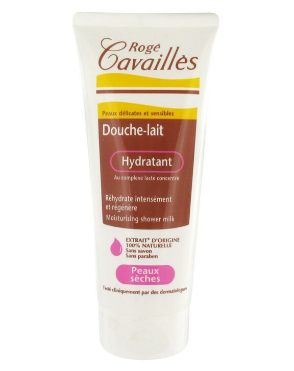 Enrichi d’un complexe lacté concentré (glycérine et protéines de lait), le Douche-lait hydratant de Rogé Cavaillès est formulé pour réhydrater intensément et régénérer les peaux sèches à très sèches. Sa formule riche en agents surgras nettoie en douceur et protège votre peau des agressions extérieures.  Jour après jour, il vous apporte une hydratation optimale pendant et après la douche. + 15% d’hydratation après une semaine d’utilisation grâce à sa formule enrichie d’un complexe lacté concentré. Hypoallergénique et testée cliniquement par des dermatologues, sa formule sans savon, sans phénoxyéthanol, sans DMDM Hydantoin, sans paraben dépose sur votre peau un film hydratant et protecteur. Formulée pour respecter le pH physiologique des peaux sèches à très sèches, sa base lavante douce est enrichie d’un complexe lacté concentré.
