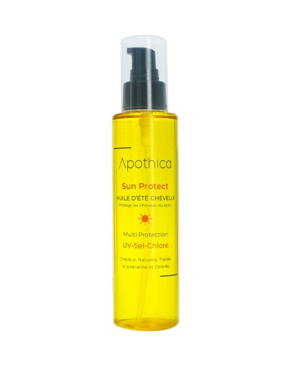 APOTHICA SUN PROTECT HUILE D'ETE CHEVEUX 150ML est l'huile protectrice idéale pour vos cheveux cet été. Formulée pour offrir une protection solaire optimale, elle préserve l'hydratation et la brillance de vos cheveux tout en les protégeant des agressions extérieures. Offrez à votre chevelure le soin qu'elle mérite !
