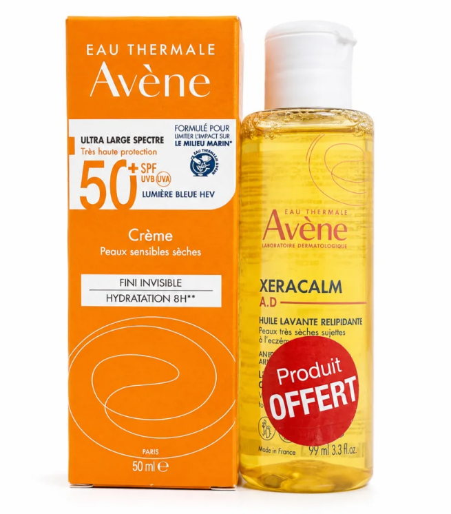 Avene Crème SPF 50+ huile lavante xeracalm 100ml offert