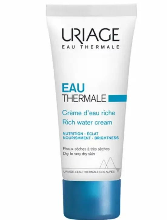 Uriage la creme hydratante, cette crème à la texture riche et onctueuse nourrit les peaux les plus assoiffées en profondeur. La Crème d’Eau Riche apporte un confort instantané pour une peau éclatante tout au long de la journée.