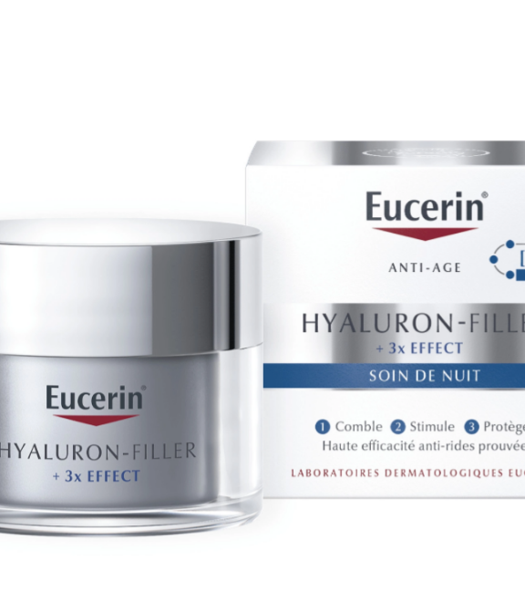 Cette crème nuit anti-ride Eucerin possède également de l'acide hyaluronique fragmenté qui pénètre plus profondément dans les couches de l'épiderme pour agir à l'endroit même où se forment les rides les plus profondes. La Saponine, ingrédient bioactif qui stimule la synthèse naturelle d'acide hyaluronique, permet d'agir directement sur les cellules de la peau à l'origine de la formation des rides profondes. Sa formule enrichie en Dexpanthénol stimule le processus de régénération cutanée tout au long de la nuit. Les rides profondes sont visiblement réduites.