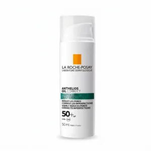 LA ROCHE POSAY ANTHELIOS OIL CORRECT SPF50+ 50ML  LA ROCHE POSAY ANTHELIOS OIL CORRECT SPF50 presente la nouvelle génération de soins solaires qui aide à protéger du photovieillissement induit par l'exposition quotidienne au soleil et la correction les imperfections. LA ROCHE POSAY ANTHELIOS OIL CORRECT est une crème visage matifiante qui aide à réduire les pores et corrige les imperfections de la peau grasse induites par l'exposition quotidienne aux UV. &nbsp;