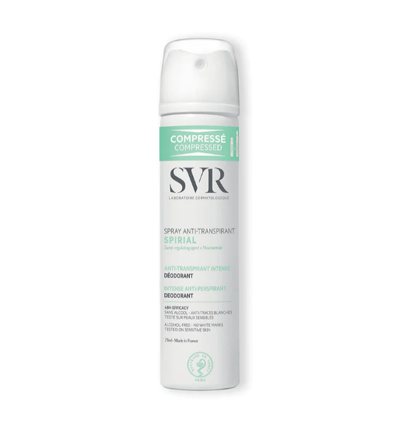SVR Spirial Déodorant spray compressé efficacité 48 h
