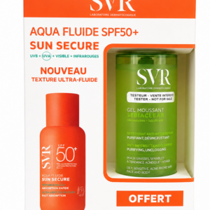 La protection solaire qui sait se faire oublier et qui donne envie d’en appliquer toute l’année ! Grâce à sa texture Ultra-Fluide, SUN SECURE Aqua Fluide SPF50+ est rapidement absorbé pour une sensation peau nue immédiate et un fini invisible sur la peau. Résistant à la transpiration et aux frottements, il est adapté à un usage quotidien. Il est délicatement parfumé et vous accompagne partout grâce à son format pratique.