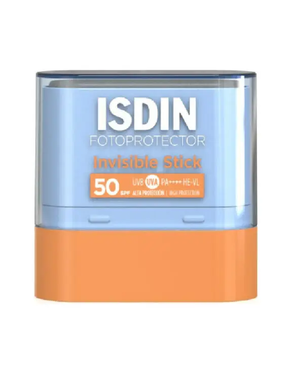 Ciblez les zones sensibles du visage avec l'écran solaire ISDIN Invisible Stick SPF 50. Son format compact et sa texture solide permettent une application précise sur le contour des yeux, les lèvres, les oreilles, les cicatrices ou les tatouages, sans couler ni laisser de traces blanches. Résistant à l'eau et à la transpiration, il se glisse partout pour des retouches rapides en plein air.