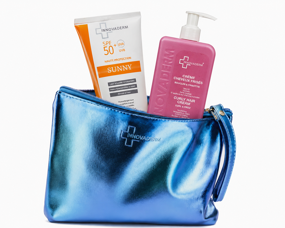 Innovaderm trousse sunny lait solaire spf50+ creme cheveux bouclés