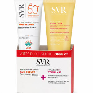 SVR SUN SECURE Écran Minéral Teinté SPF 50+ est idéal pour les peaux normales à mixtes. Sa formule légère offre une protection optimale contre les UV tout en unifiant le teint. Profitez d'une peau protégée et sublimée avec cet écran solaire à large spectre, parfait pour un usage quotidien. Huile ou gel offert  selon le stock !
