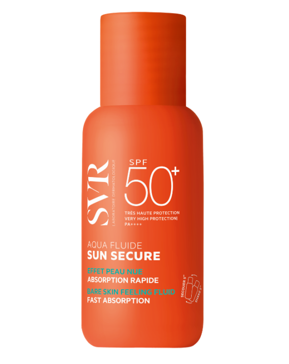 La protection solaire qui sait se faire oublier et qui donne envie d’en appliquer toute l’année ! Grâce à sa texture Ultra-Fluide, SUN SECURE Aqua Fluide SPF50+ est rapidement absorbé pour une sensation peau nue immédiate et un fini invisible sur la peau. Résistant à la transpiration et aux frottements, il est adapté à un usage quotidien. Il est délicatement parfumé et vous accompagne partout grâce à son format pratique.