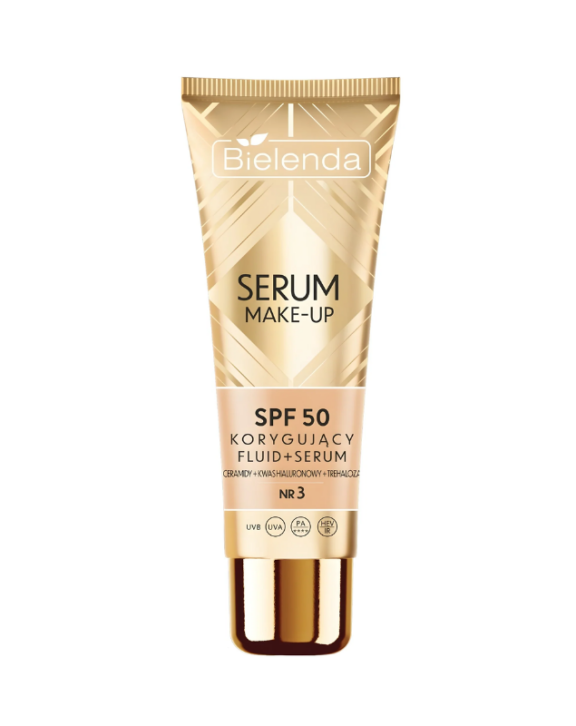 Bielenda Make-Up Correcting Fluid Serum SPF 50+ 3 Sunny Beige 30 ml