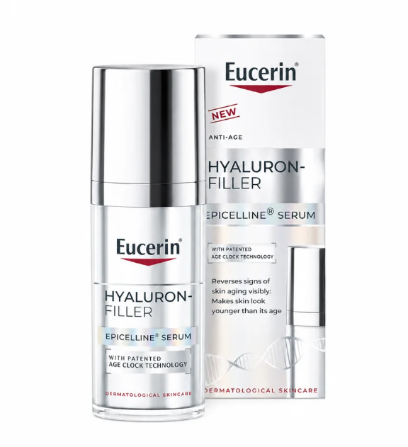 Eucerin Hyaluron-Filler Sérum Épigénétique 30 ml est un sérum qui réduit les signes de l’âge. Grâce à sa technologie Age Clock, ce produit cible les signes de l’âge en réactivant les gènes cutanés pour restaurer leur fonction naturelle, en se basant sur l’âge réel de la peau. Il améliore la fermeté, la douceur, l’hydratation et l’éclat de la peau, tout en lui conférant un aspect reposé. Cette technologie réduit visiblement les rides et ridules, affine le grain de peau, améliore les contours du visage et uniformise le teint, pour une peau visiblement plus jeune et revitalisée. Sa formule convient à tous les types de peaux.