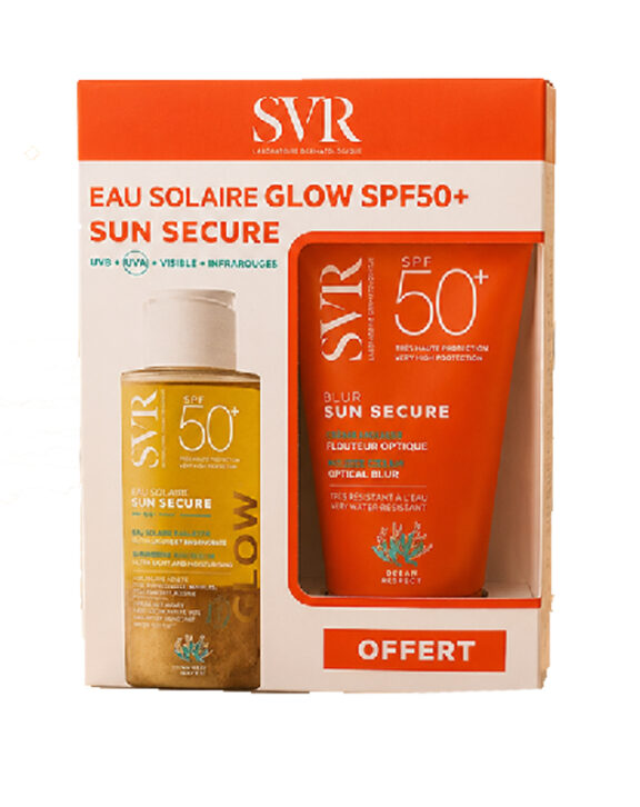 SVR SUN SECURE Eau Solaire Glow SPF50+ 100ML+ ecran blur offert