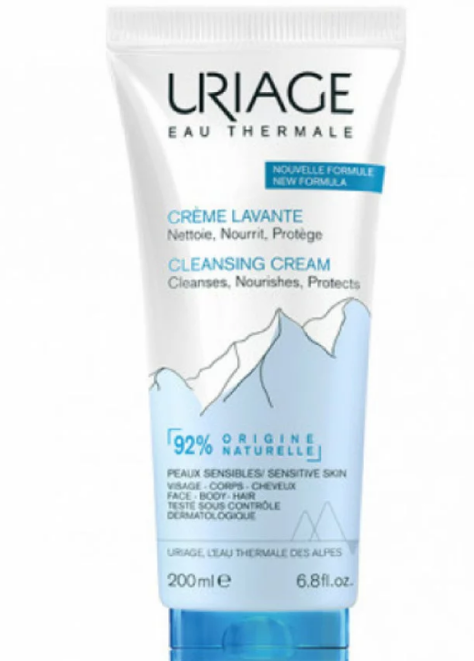 SURGRAS MOUSSANT SANS SAVON SOUS FORME DE CREME LAVANTE DE URIAGE Un soin très agréablement parfumé, URIAGE CRÈME LAVANTE est un nettoyant nourrissant laisse la peau parfaitement propre, douce et hydratée. Nettoie: Sa base lavante sans savon à pH physiologique élimine toutes les impuretés en douceur. Nourrit : Avec 1/3 de lait nourrissant, elle préserve le film hydrolipidique de la peau. Protège: Grace à ses agents doux surgraissants et l’Eau Thermale d’Uriage, elle protège la peau des effets desséchants de l’eau calcaire.