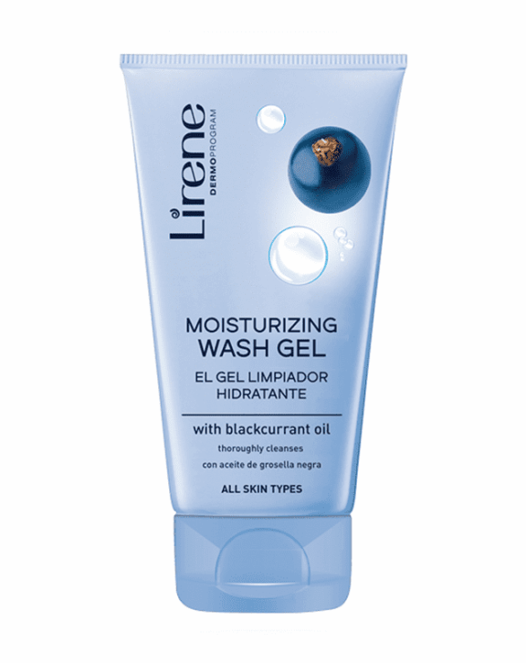 Gel Nettoyant Lirene Cassis - Capacité 150ml - Pour tout type de peau - Nettoie et Hydratation longue durée Restaure l'équilibre hydrique de la peau