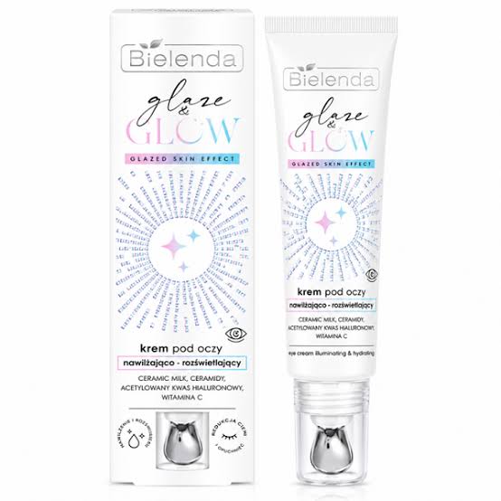 La crème contour des yeux BIELENDA GLAZE & GLOW hydrate intensément et illumine le regard pour un effet “glazed skin” lumineux et éclatant au quotidien. Sa formule aide à lisser la peau délicate du contour des yeux tout en réduisant l’apparence des cernes et des signes de fatigue. Grâce à l’association de céramides, d’acide hyaluronique acétylé et de vitamine C, ce soin apporte confort, hydratation et éclat tout en améliorant la douceur et l’élasticité de la peau.