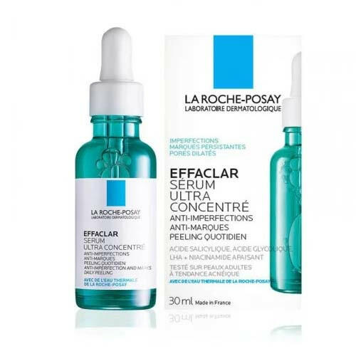 Sérum la Roche Posay Effaclar - Type de soin : Sérum - Capacité : 30 ML - Type de peau : Peaux sensibles - Sérum de visage ultra concentré pour peaux adultes - Anti imperfections - Anti points - Agit comme un peeling quotidien sur la peau - Sérum à base d'acide salicylique, d'acide glycolique, de LHA et de Niacinamide apaisant.
