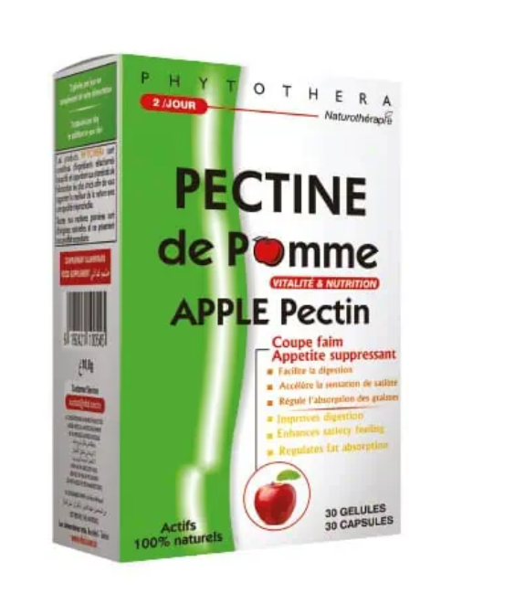Favorisez votre digestion et votre satiété avec les gélules Phytothera Pectine de Pomme. Ce complément alimentaire, riche en fibres solubles, contribue au bon fonctionnement intestinal et aide à réguler le taux de sucre et de cholestérol dans le sang.