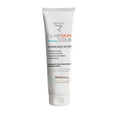 Le Roncey Clairskin Whitening Scrub est une crème exfoliante resurfaçante conçue pour régénérer la peau et corriger et prévenir l'apparition des tâches pigmentaires, notamment pour le traitement de l'hyperpigmentation.