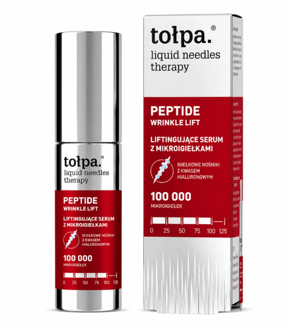 Le Sérum Liftant ToLpa Liquid Needles Therapy est un soin intensif conçu pour raffermir, lisser et revitaliser la peau grâce à une technologie innovante de micro-aiguilles inspirées de l’éponge d’eau douce. Sa formule contient 100 000 micro-aiguilles microscopiques qui exfolient délicatement la peau et favorisent une meilleure pénétration des actifs pour une efficacité renforcée. Enrichi en peptides, acide hyaluronique, beurre de karité et huile de jojoba, ce sérum aide à améliorer l’élasticité de la peau, lisser les rides et apporter un effet liftant visible sans procédure invasive.